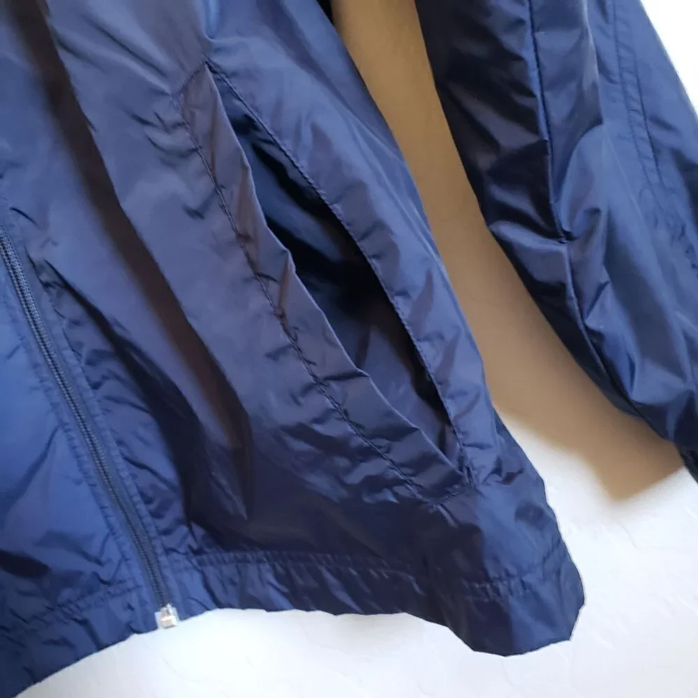Adidas Kid's Vintage Y2K Windbreaker Jacket Mesh Lined Full Zip Blue Size Large